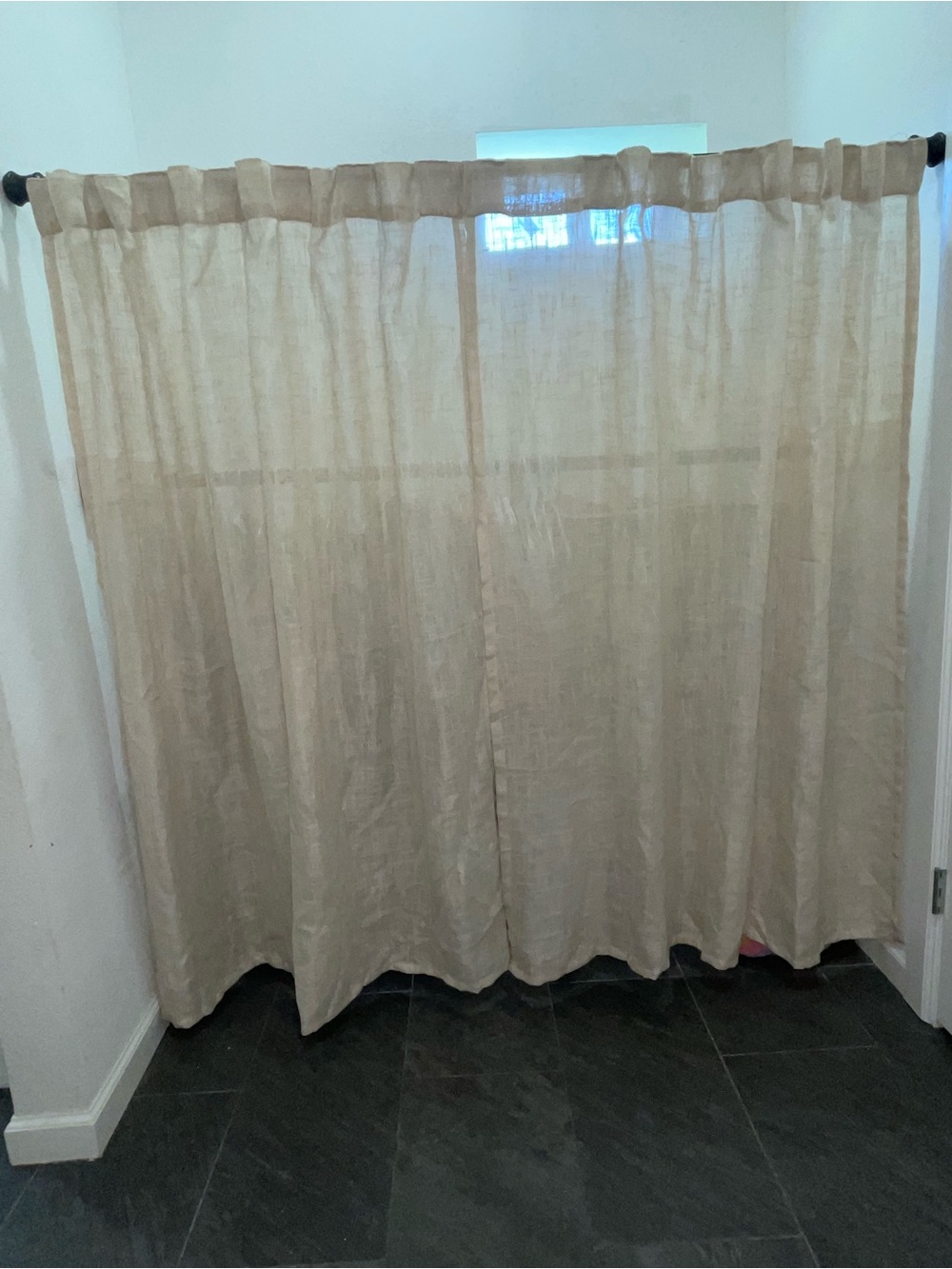 Neutral Beige Linen-Look Curtain Panel - Home Accents